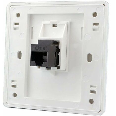 Femelle à femelle CAT6 Gigabit prise murale réseau double passage RJ45 LAN façade Internet prise de courant droite, 86x86mm 1 pcs