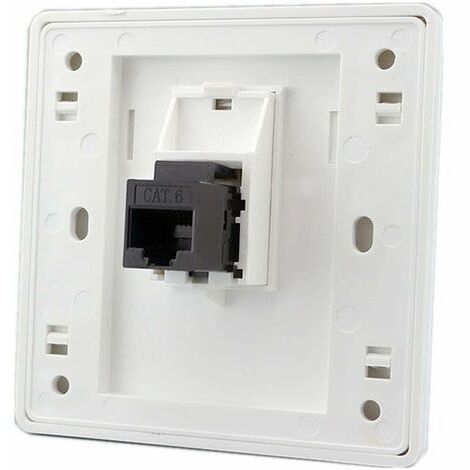 Femelle à femelle CAT6 Gigabit prise murale réseau double passage RJ45 LAN façade Internet prise de courant droite, 86x86mm 1 pcs