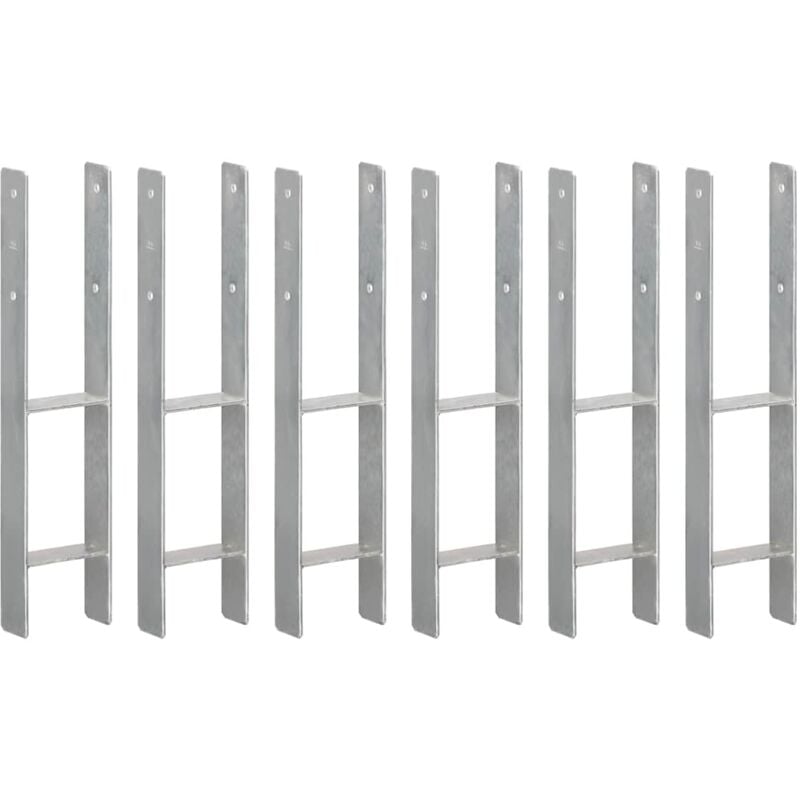 Vidaxl - Fence Anchors 6 pcs Silver 12x6x60 cm Galvanised Steel