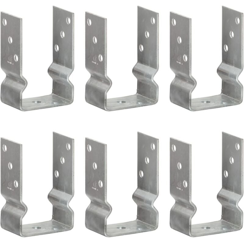 Vidaxl - Fence Anchors 6 pcs Silver 9x6x15 cm Galvanised Steel