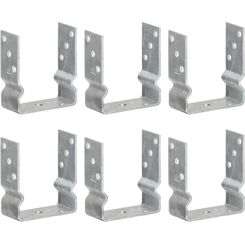 Vidaxl - Fence Anchors 6 pcs Silver 12x6x15 cm Galvanised Steel