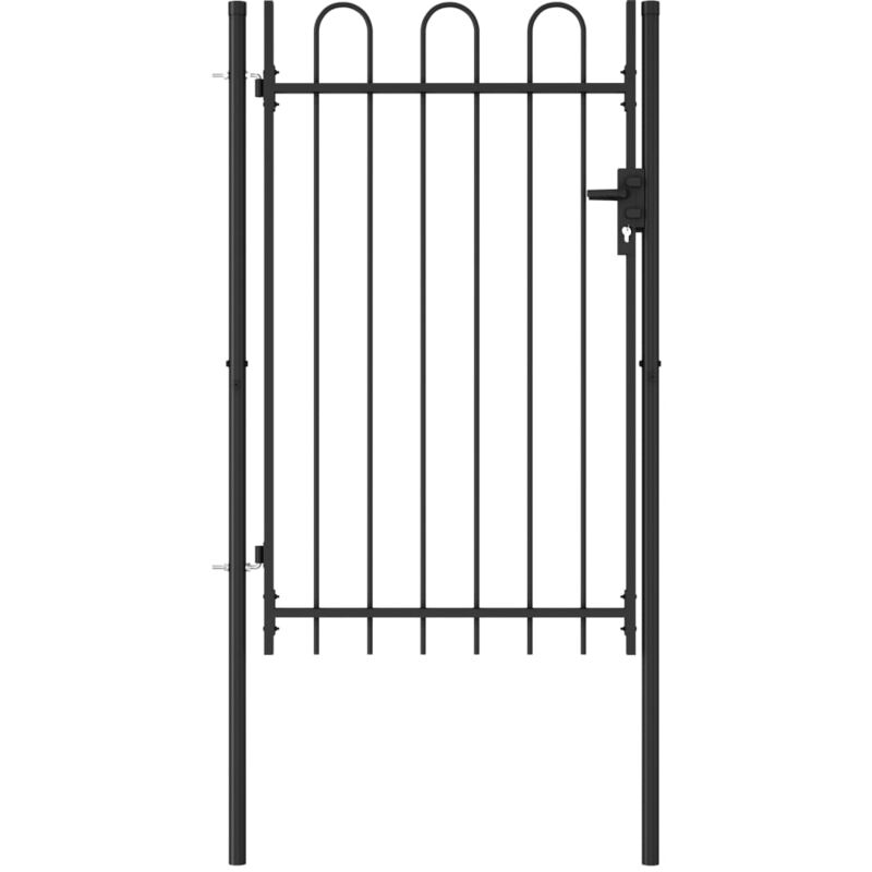 Vidaxl - Fence Gate Single Door with Arched Top Steel 1x1.5 m Black