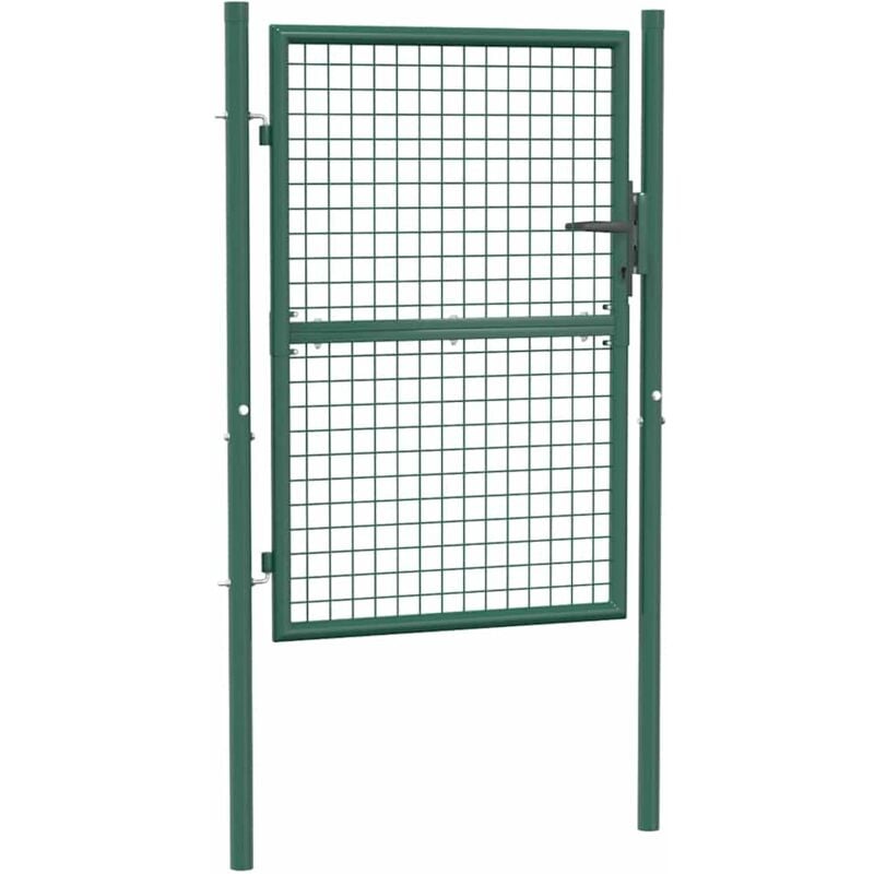 Vidaxl - Fence Gate Steel 100x125 cm Green