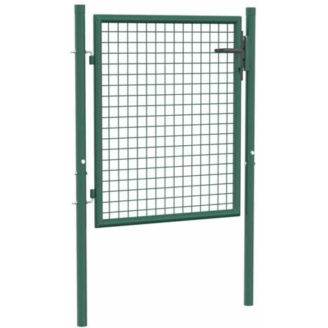 Fence Gate Steel 100x75 cm Green vidaXL