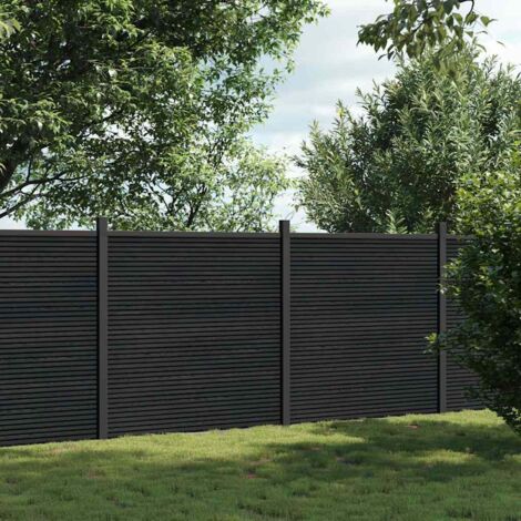 Fence Panel Grey 353x186 cm WPC vidaXL