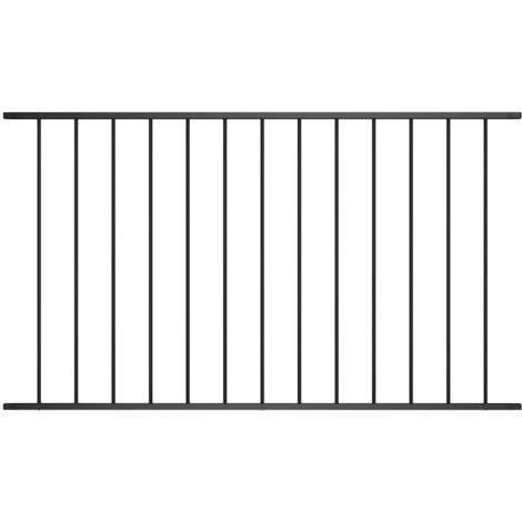 Fence Panel Powder-coated Steel 1.63x0.75 m Black vidaXL