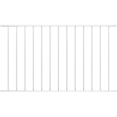 Fence Panel Powder-coated Steel 1.63x0.75 m White vidaXL