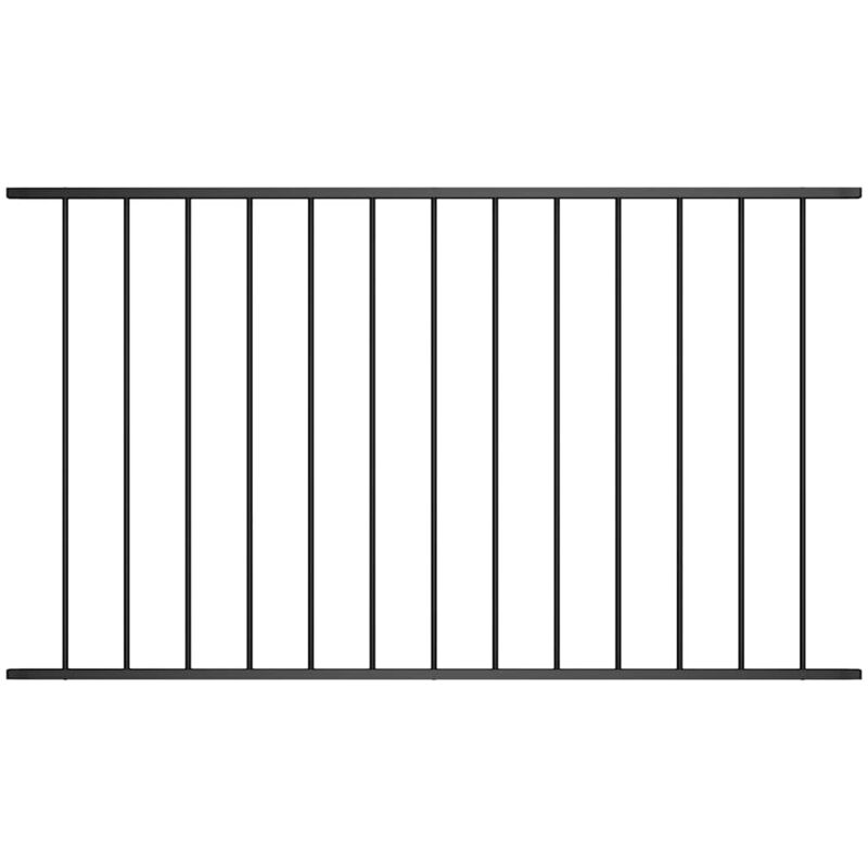 Fence Panel Powder-coated Steel 1.63x1 M Black Vidaxl