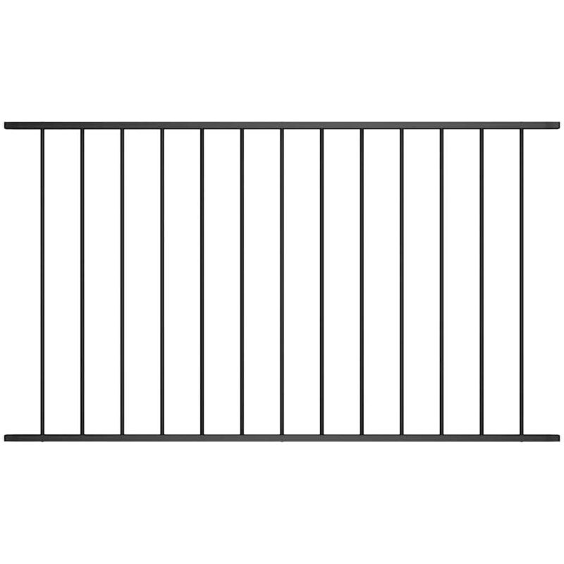 Fence Panel Powder-coated Steel 1.63x1.25 M Black Vidaxl