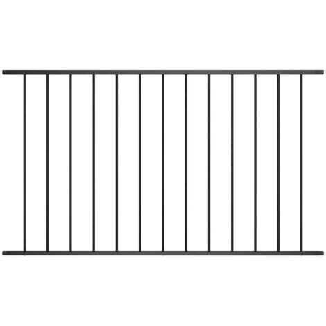 Fence Panel Powder-coated Steel 1.7x1.25 m Black vidaXL