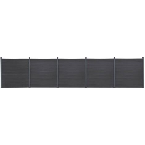 Fence Panel Set Grey 872x186 cm WPC vidaXL