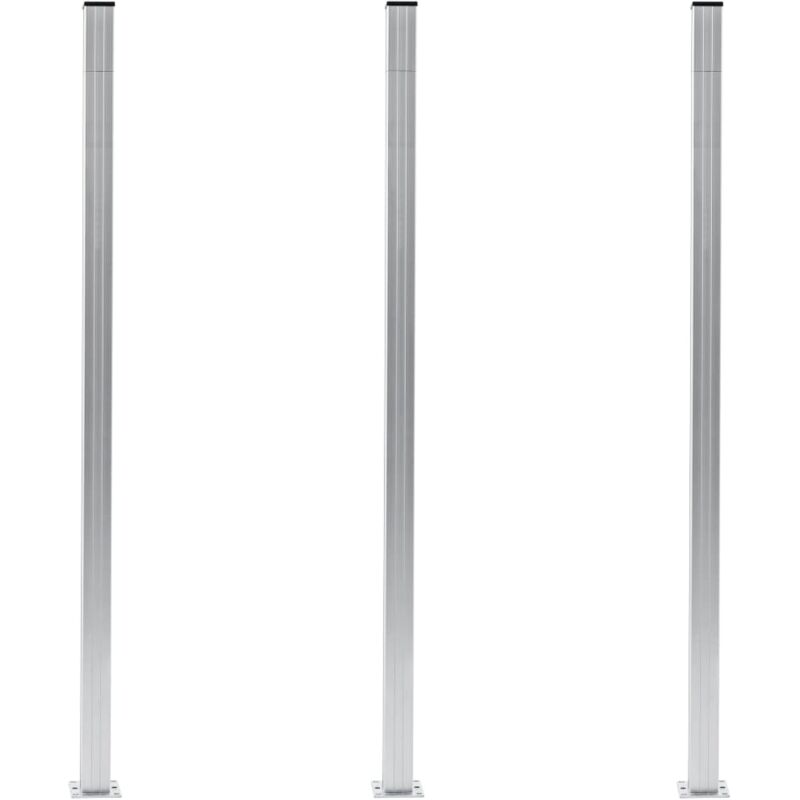 Fence Posts 3 pcs Aluminium 185 cm Vidaxl