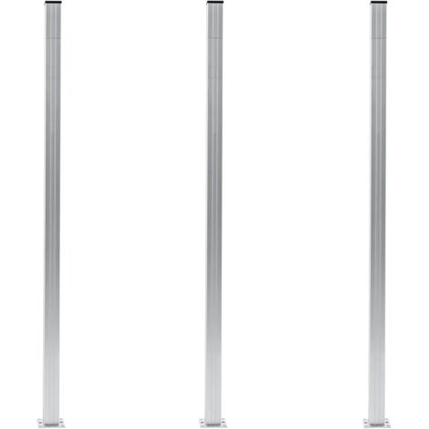 Fence Posts 3 pcs Aluminium 185 cm vidaXL