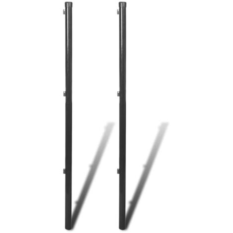 Fence Posts for Chain-Link Fence 2 pcs 195 cm