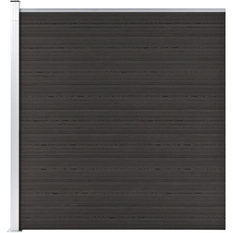 Fence，Garden Barrier Panel WPC 175x186 cm Black VSVS603538