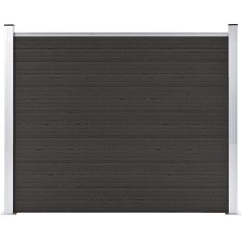 Fence，Garden Barrier Panel WPC 180x146 cm Black VSVS974989