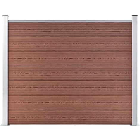 Fence，Garden Barrier Panel WPC 180x146 cm Brown VSVS883718