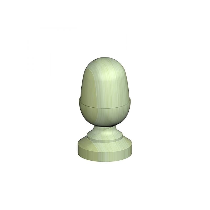 Birkdale - Green Treated Wood Acorn Finial for 3in Posts - 65 x 65 x 120mm (1 Pack)