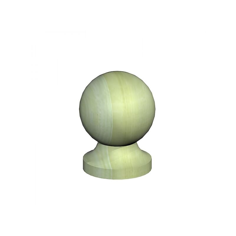 Birkdale - Green Treated Wood Ball & Collar Finial for 3in Posts - 65 x 65 x 90mm (1 Pack)