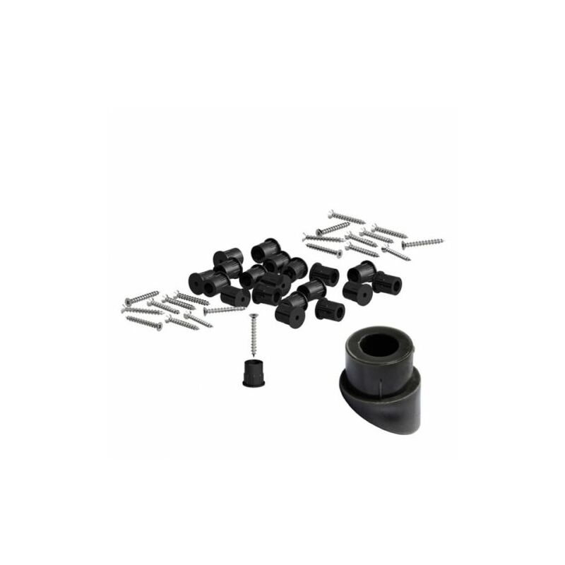 Angled Stair Connectors & Screws for Classic Black Aluminium Decking Spindles (20 Pack)