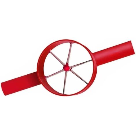 Fendeur à Bambou Manuel en Acier, Séparateur de Bambou Robuste avec Manche Allongé, Outil de Fendage Efficace pour Artisanat, Vannerie et Projets DIY (Rouge, 6 Coupes)