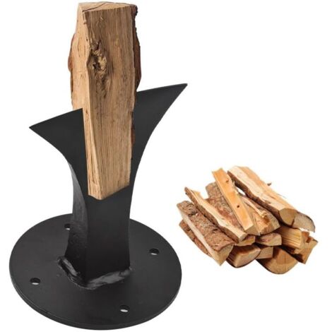 Fendeur de Buche, Fendeur de Bois de Chauffage, Fendeur de Bûches Manuel, Fendeuse Bois Manuelle avec 4 Vis, Fendage Bois pour Petit Poêle à Bois de Cheminée, Noir