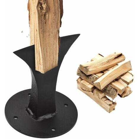 DERRUI Fendeur de bûches électrique Fendeuse à bois Wedge Heavy Duty Petite Fendeuse à Bois de Chauffage Fendeuse à Bûches Manuelle pour Petit Poêle à Bois de Cheminée, Noir