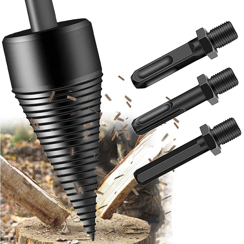 Ouylaf - Fendeurs de bches,42mm Foret de Fendeuse de Bois,Fendeur de Bois Conique pour Perceuse à Bois et Fraise à Bois,Durable Outil De Broyage De