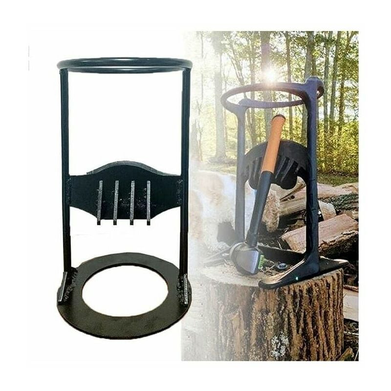 Fendeuse Allumée Au Bois De Chauffage,Fendeuse Bûches Manuelle,Cale en Fonte Fendue Allumée Au Bois Chauffage ,Black