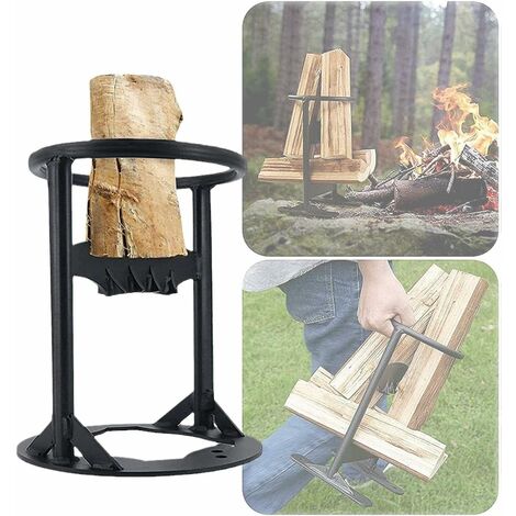 Fendeuse Allumée Au Bois De Chauffage,Fendeuse à Bois,Fendeuse Bûches Manuelle,Cale en Fonte Fendue Allumée Au Bois Chauffage Adaptée Aux Foyers Extérieurs à La Maison VIIPOO,Black