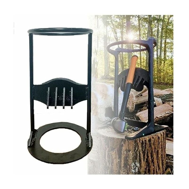 Fendeuse Allumée Au Bois De Chauffage,Fendeuse Bûches Manuelle,Cale en Fonte Fendue Allumée Au Bois Chauffage ,Black