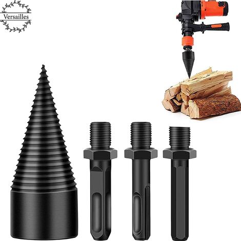 Fendeuse de Bûches 45mm,Fendeuse de bûches, fendeuse à bois perceuse sûre, fendeur de bûches, Fendeur de Bûche pour Fendre du Bois, Foret à Bois pour machine à bois de chauffage (Hex+Square+Round)——VE