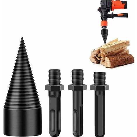 Fendeuse de Bûches 45mm,Fendeuse de bûches, fendeuse à bois perceuse sûre, fendeur de bûches, Fendeur de Bûche pour Fendre du Bois, Foret à Bois pour machine à bois de chauffage (Hex+Square+Round)——Oi