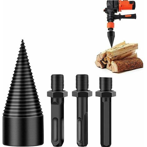 Fendeuse de Bûches ,Fendeuse de bûches, fendeuse à bois perceuse sûre, fendeur de bûches, Fendeur de Bûche pour Fendre du Bois, Foret à Bois pour machine à bois de chauffage 45mm，(Hex+Square+Round) Gu