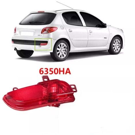 ANDYOU Fendinebbia posteriore sinistro, Fendinebbia paraurti posteriore sinistro 6350HA, ricambio resistente alle alte temperature per Peugeot 206+ 2009-2012