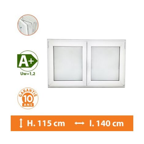 Fenêtre 2 Vantaux Blanc - H.115 x l.140 cm