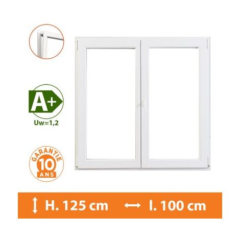 Fenêtre 2 Vantaux Blanc - H.125 x l.100 cm - Blanc