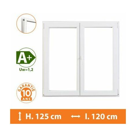 Fenêtre 2 Vantaux Blanc - H.125 x l.120 cm - Blanc