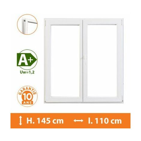 Fenêtre 2 Vantaux Blanc - H.145 x l.110 cm