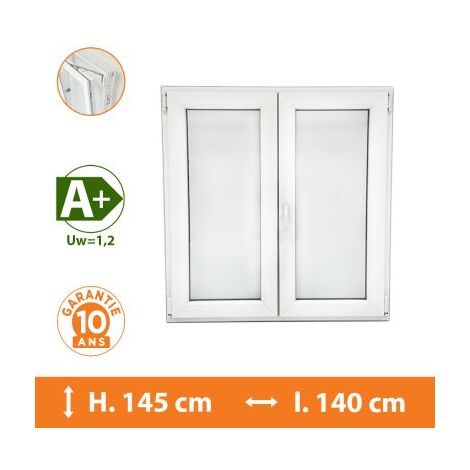 Fenêtre 2 Vantaux Blanc - H.145 x l.140 cm