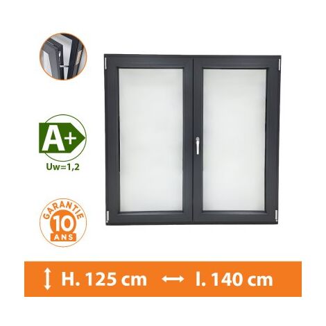 Fenêtre 2 Vantaux Gris - H.125 x l.140 cm