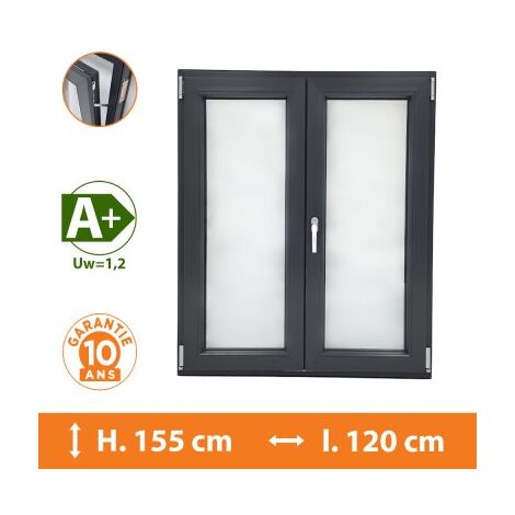 Fenêtre 2 Vantaux Gris - H.155 x l.120 cm