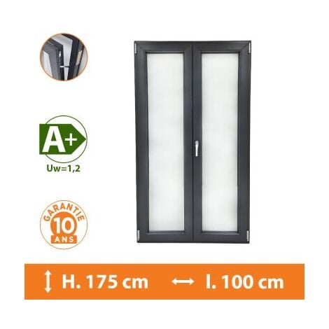 Fenêtre 2 Vantaux Gris - H.175 x l.100 cm