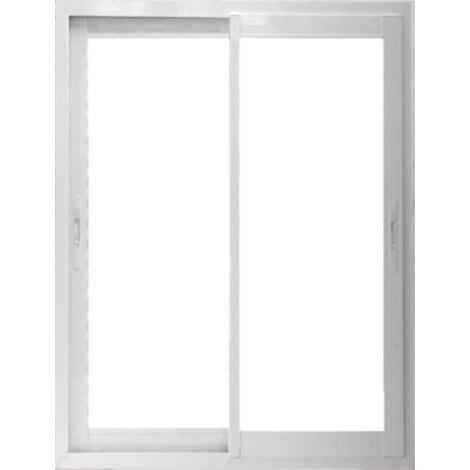 Fenetre Coulissante Aluminium H105 x L120 Blanc 2 vantaux