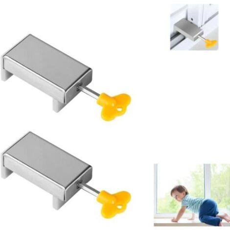 Fenêtre Coulissante Fermeture Serrure de Fenêtre Réglable Serrures de Fenêtre Coulissante Serrure de Sécurité pour Enfants 2 Pcs