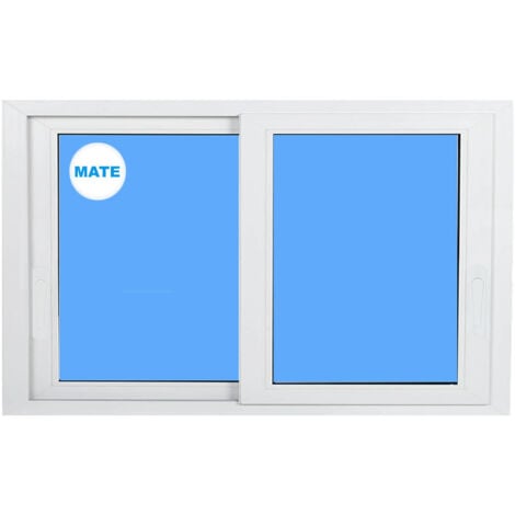 Fenêtre coulissante Pvc 800x500 Blanc Verre Opaque