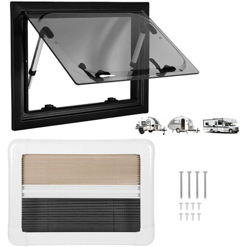 RHG Fenêtre De Camping-Car, Fenêtre Latérale, Fenêtre Extérieure à Pousser pour Camping-Car, pour Remorque De Camping-Car Et Caravane,300 450mm