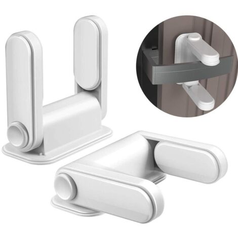 Fenêtre de sécurité pour enfants, 2 pièces de sécurité pour fenêtre de bébé rotative, serrure de poignée de porte pour verrouiller les portes et les fenêtres,