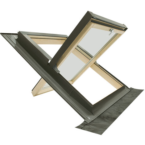 Fenêtre de toit en Aluminium et Bois avec Vitrage de Sécurité, Antigrêle et Isolant