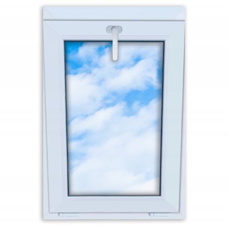 Fenêtre en PVC blanc, oscillo-battante, 60x90, 600x900, 2 vitrages, à ouverture par le haut, double vitrage